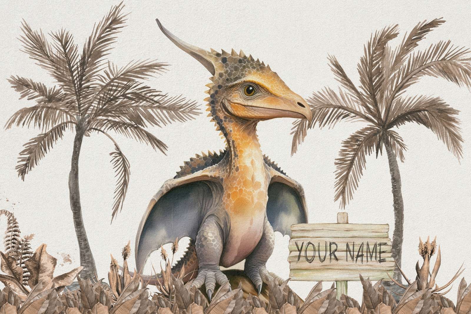 Bebé pteranodon en la jungla topo