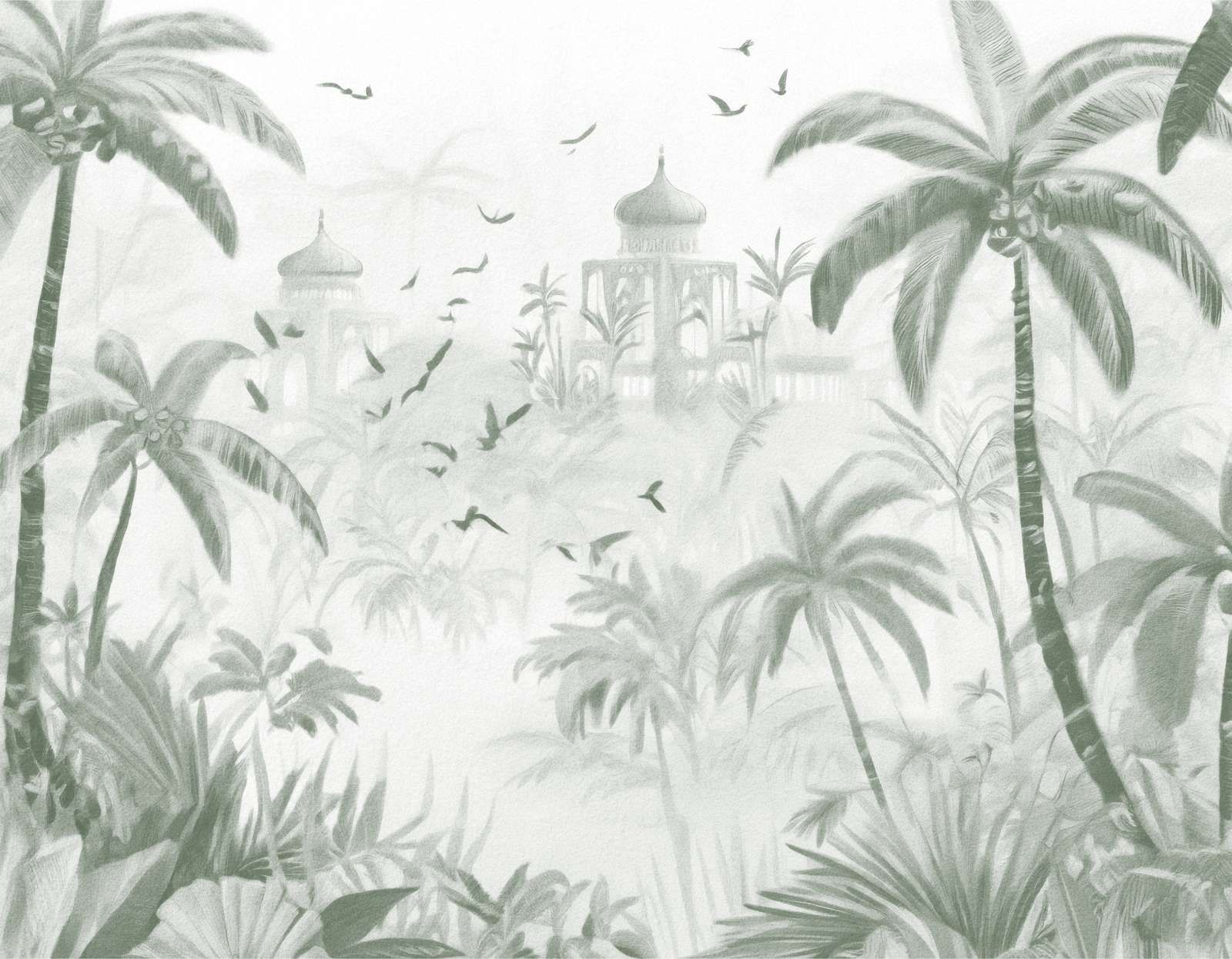 Jardín Oriental al Amanecer, verde