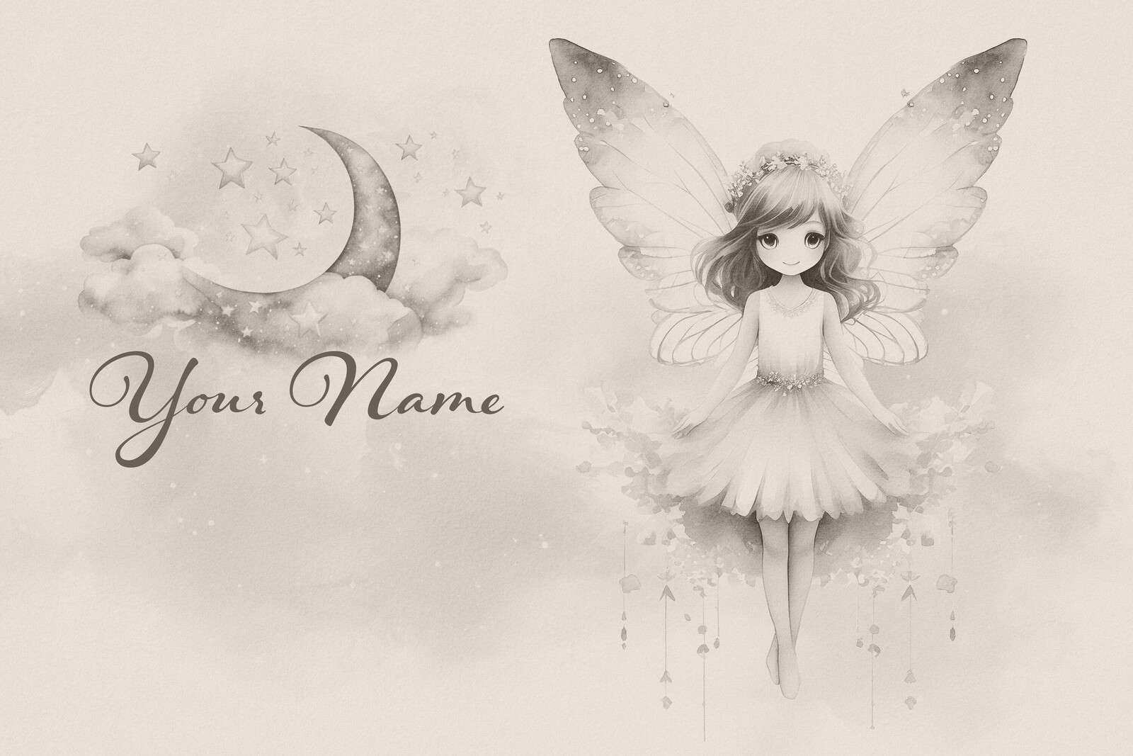 Elfo de la noche en la niebla de la luz de la luna.