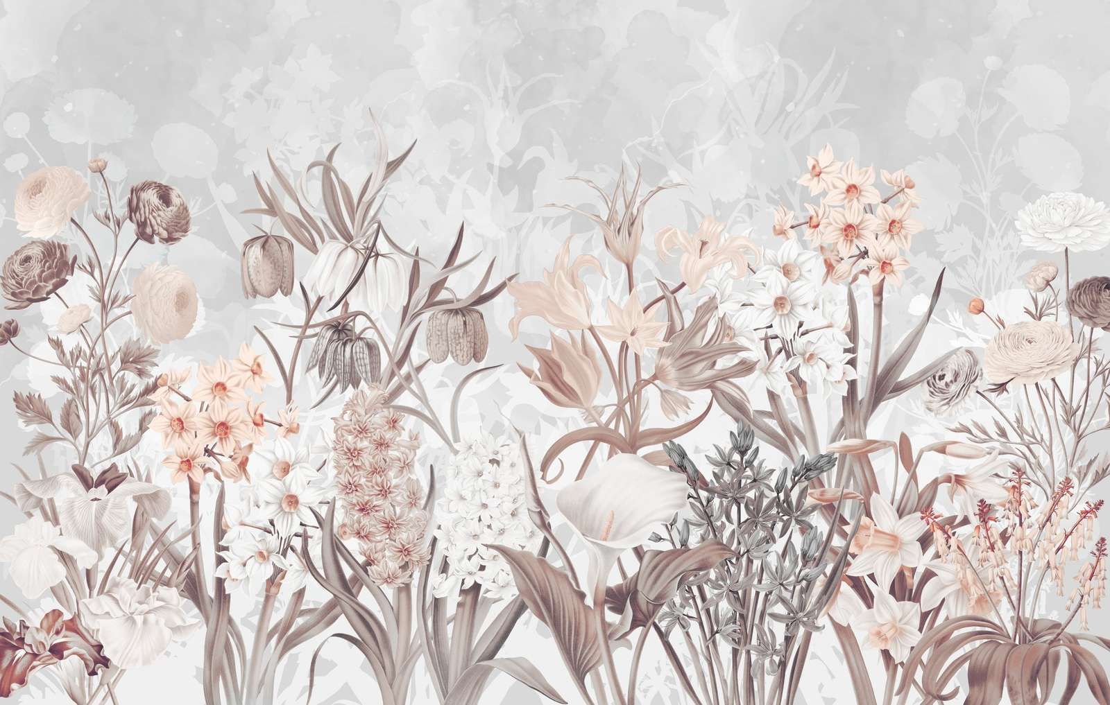 Flores de Primavera - Gris Etéreo