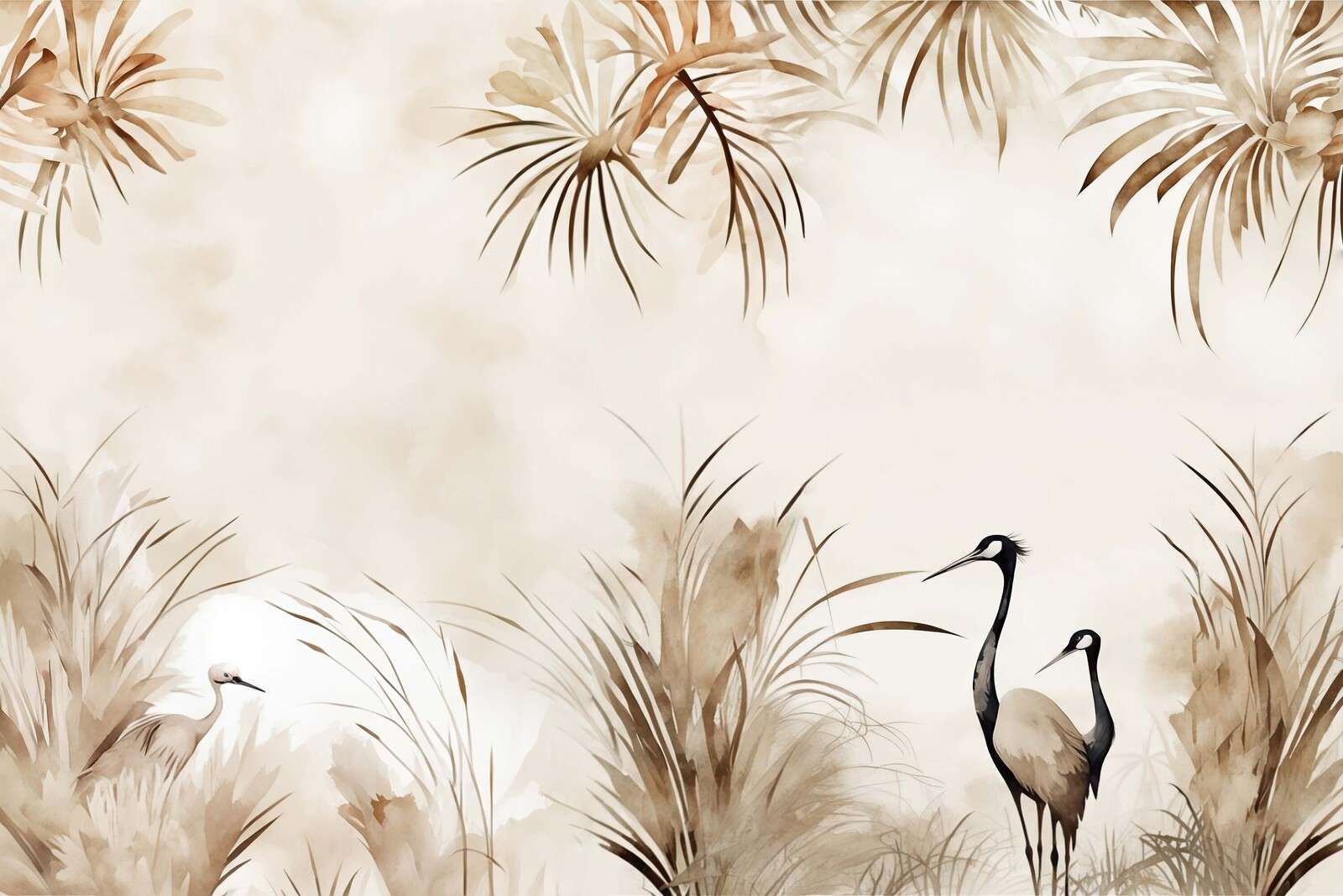 Grúas en el Campo Taupe