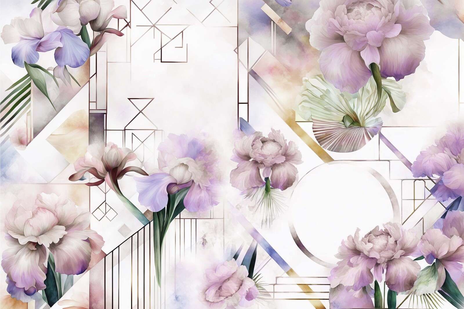 Geometría Acuarela Rosa