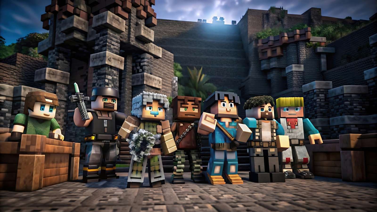 Luchadores de la ciudad de piedra