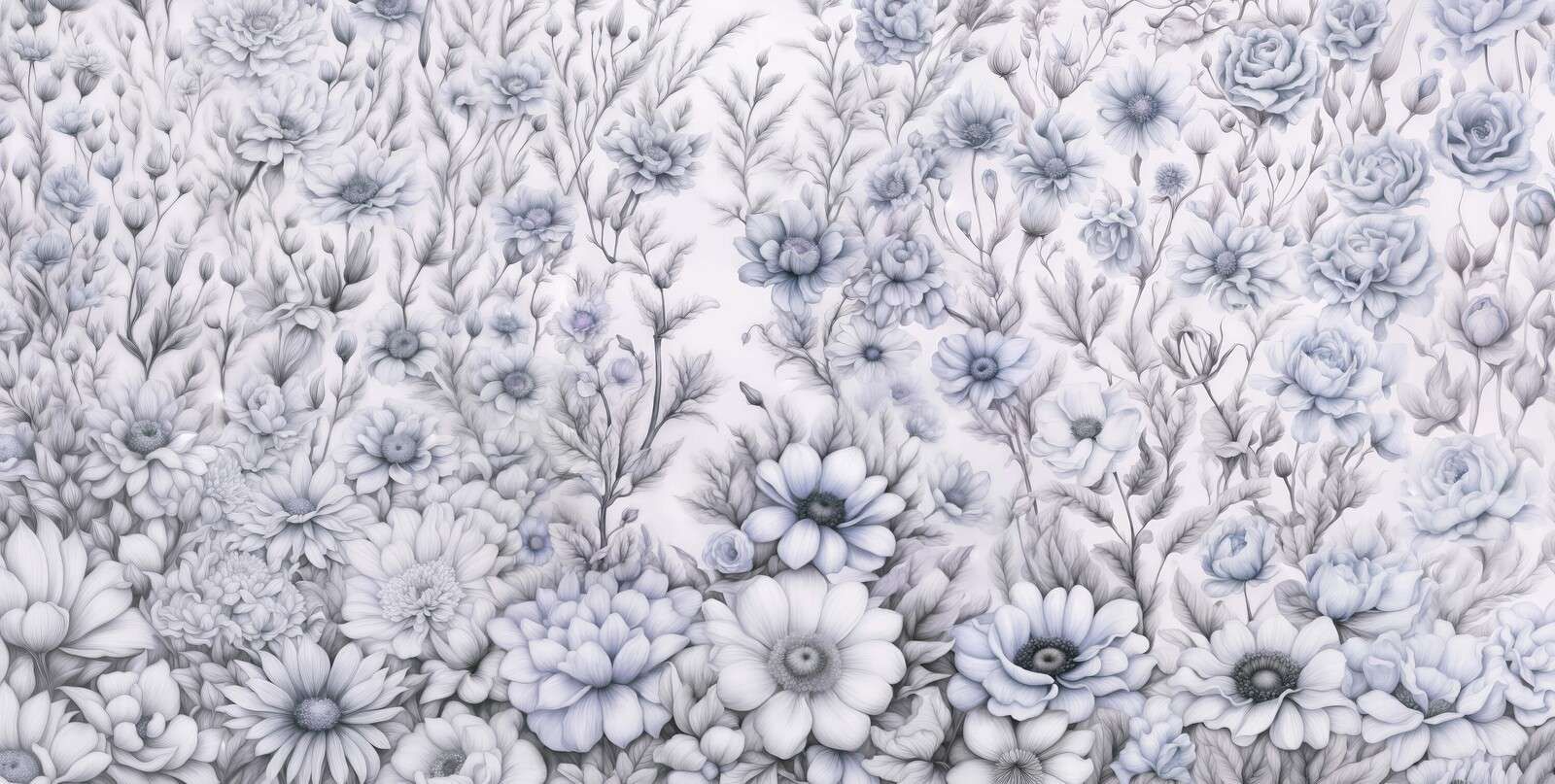 Pared floral romántica - púrpura