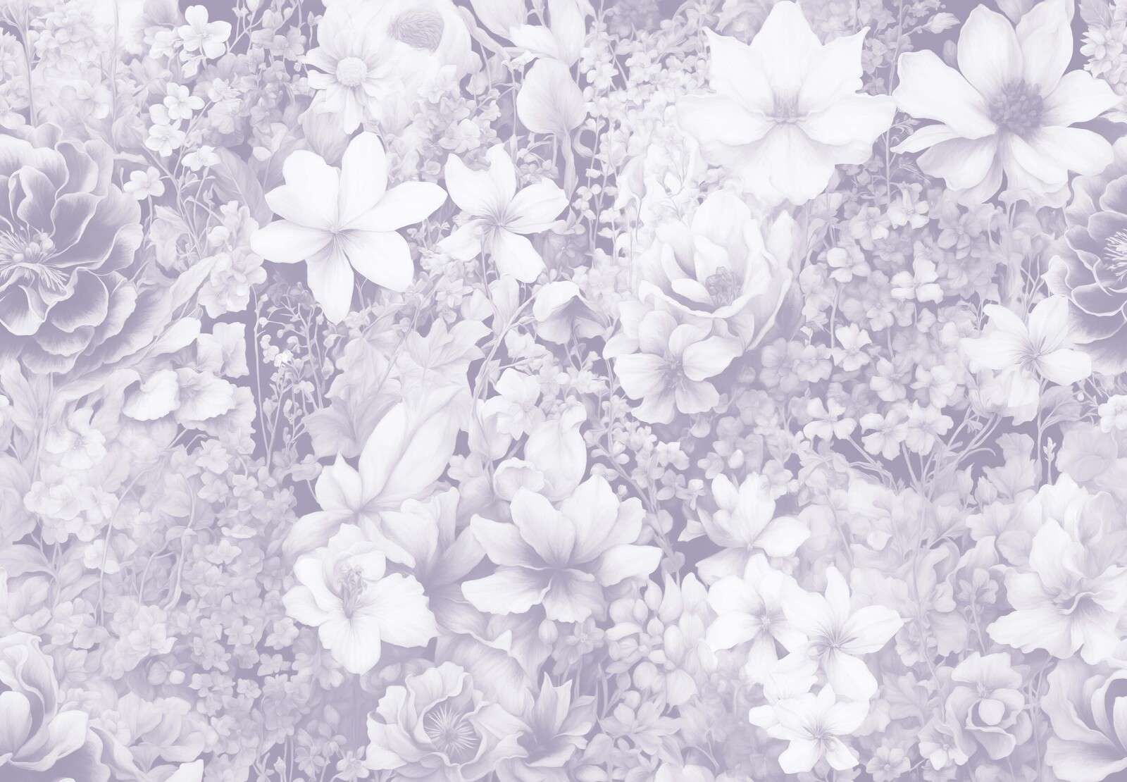 Festival de flores sin costuras - púrpura suave