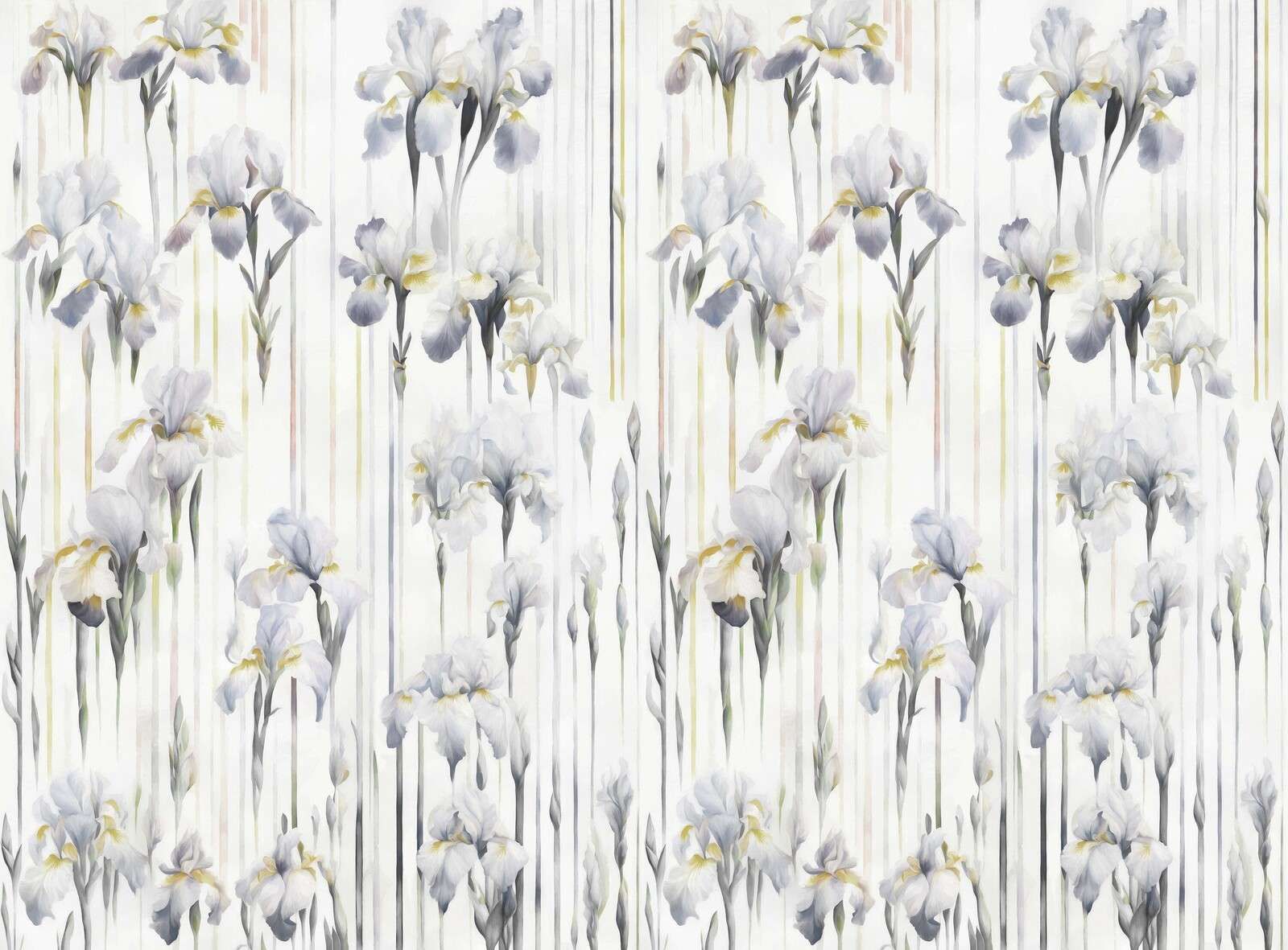 Iris y Rayas Gris Sin Costuras