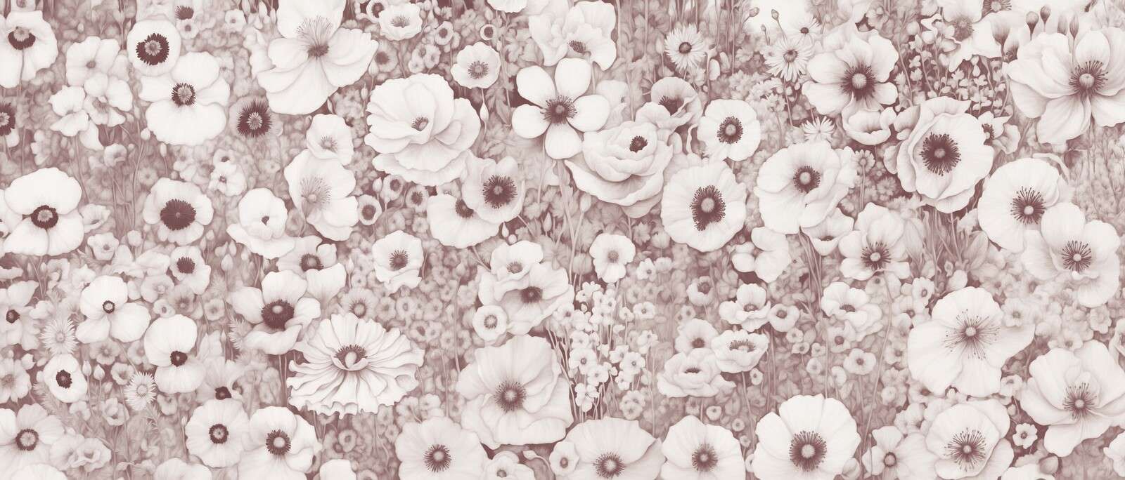 Cuento de Amapola Monocromo Burdeos