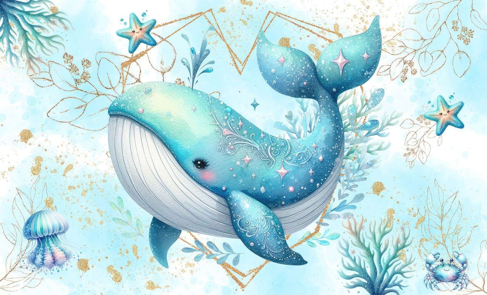Ballena mágica en sueños oceánicos