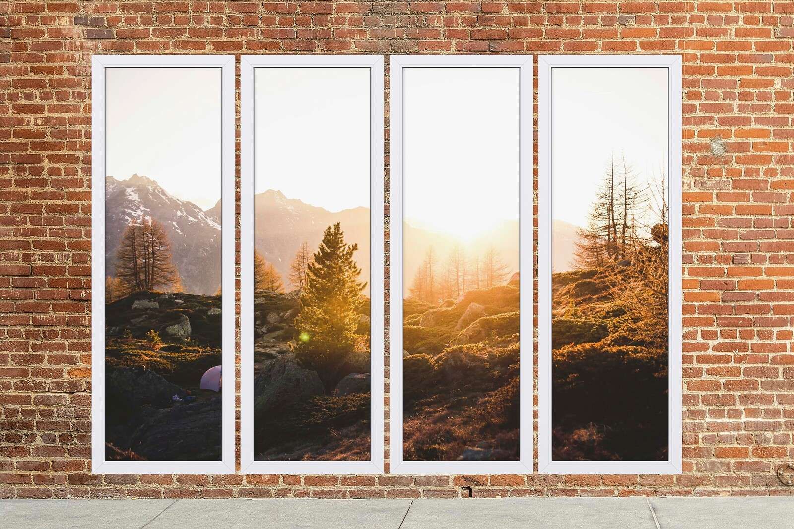 Amanecer en paisaje alpino