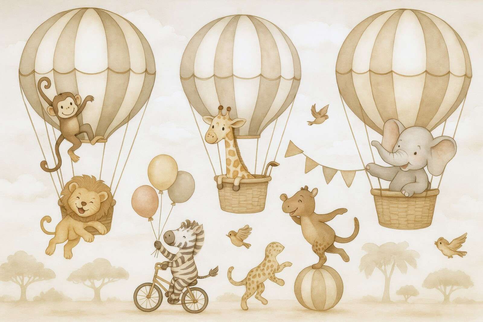 Desfile de animales en el aire