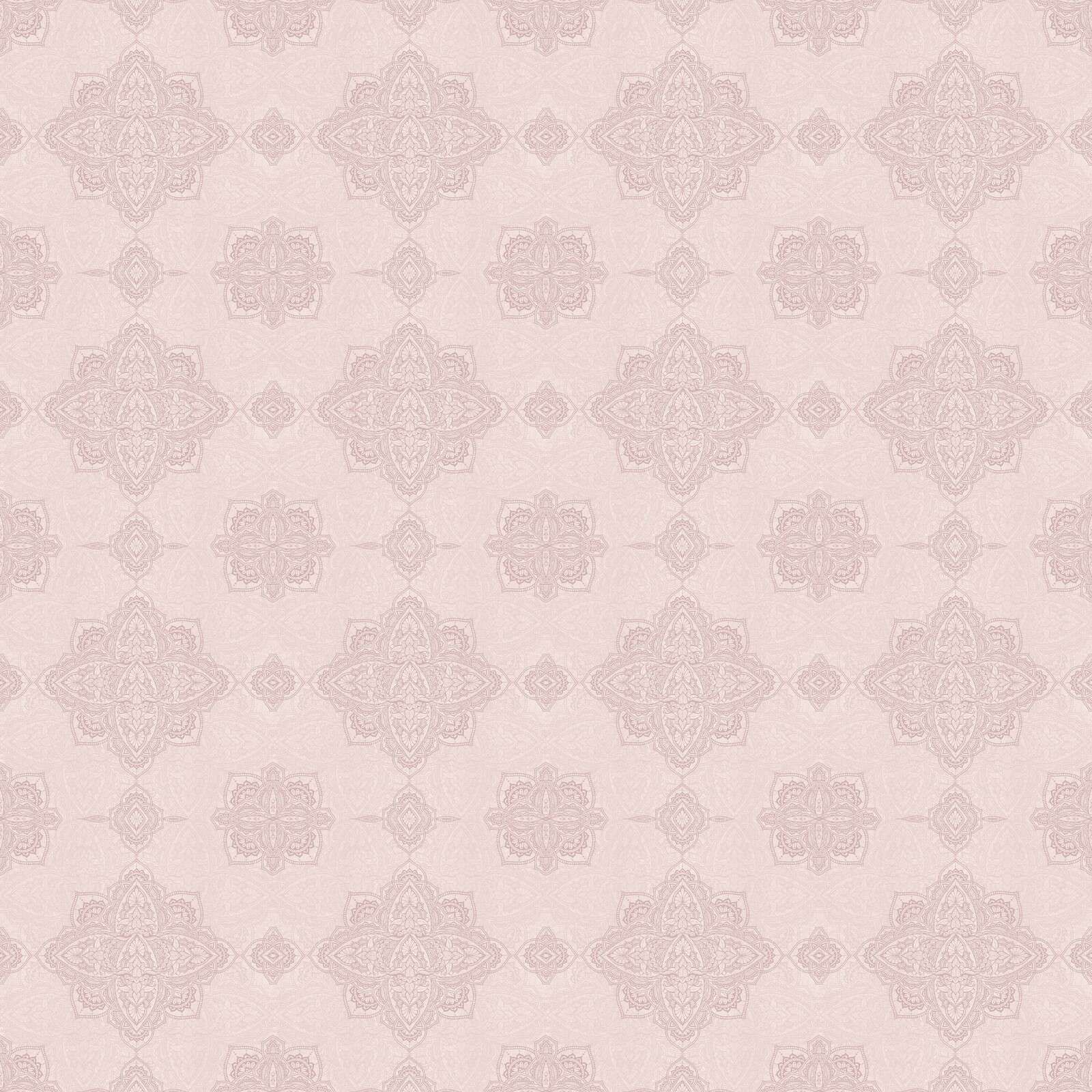 Patrón de medallón oriental rosa suave
