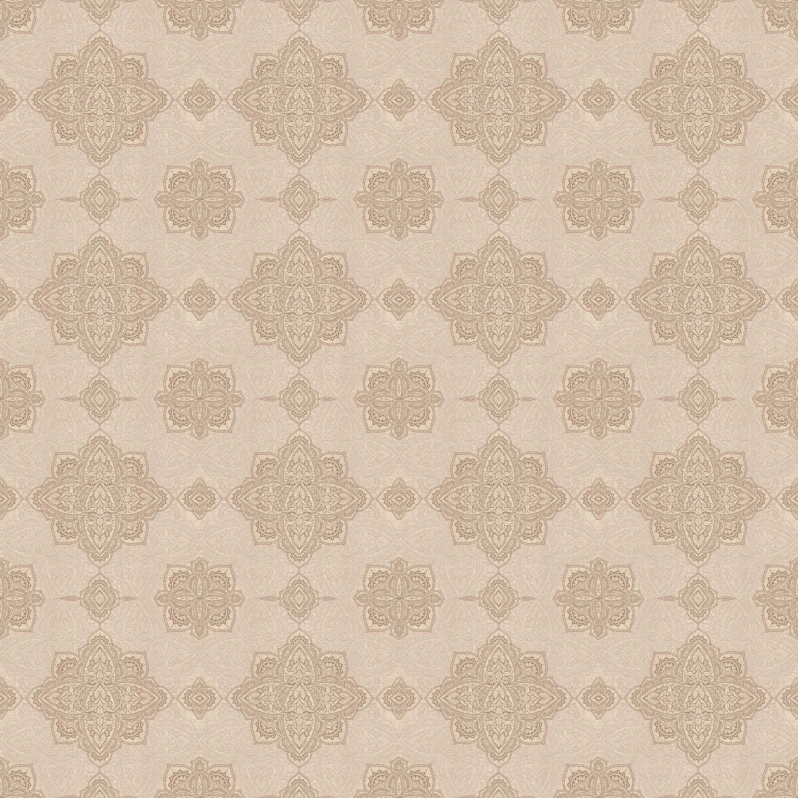 Patrón oriental de medallón beige