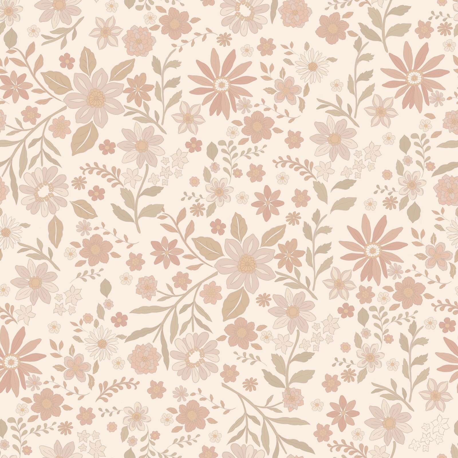 Flores de campo suaves en tonos pastel