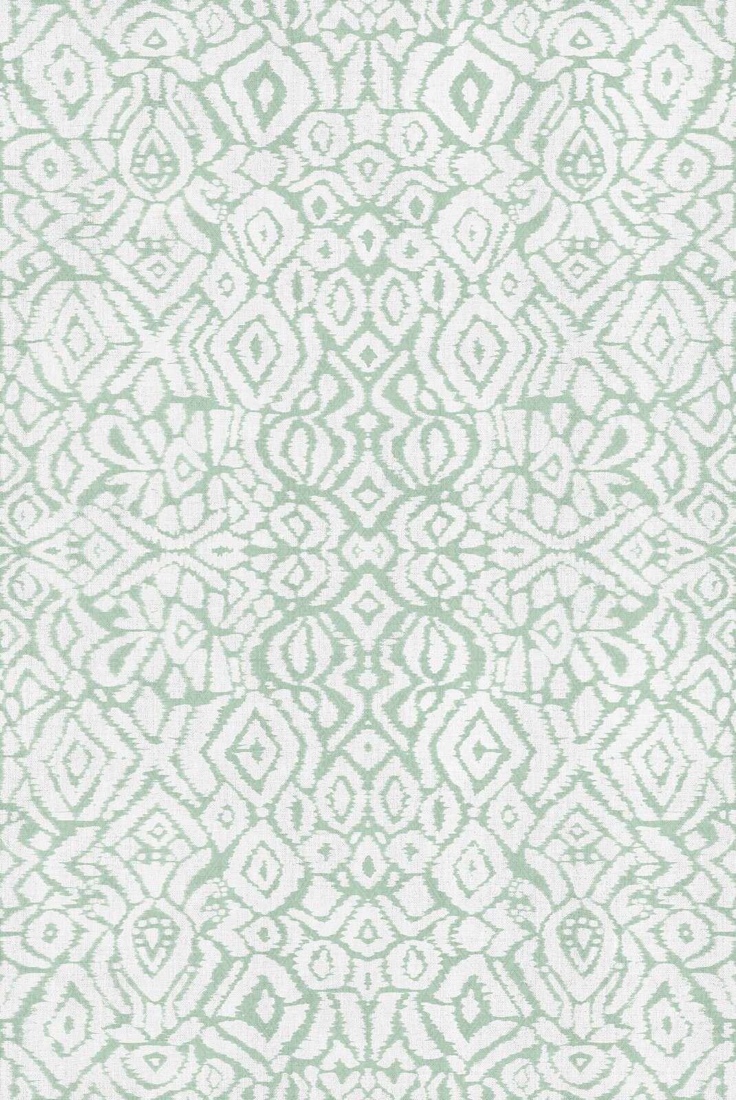 patrón ikat verde menta con ornamentos