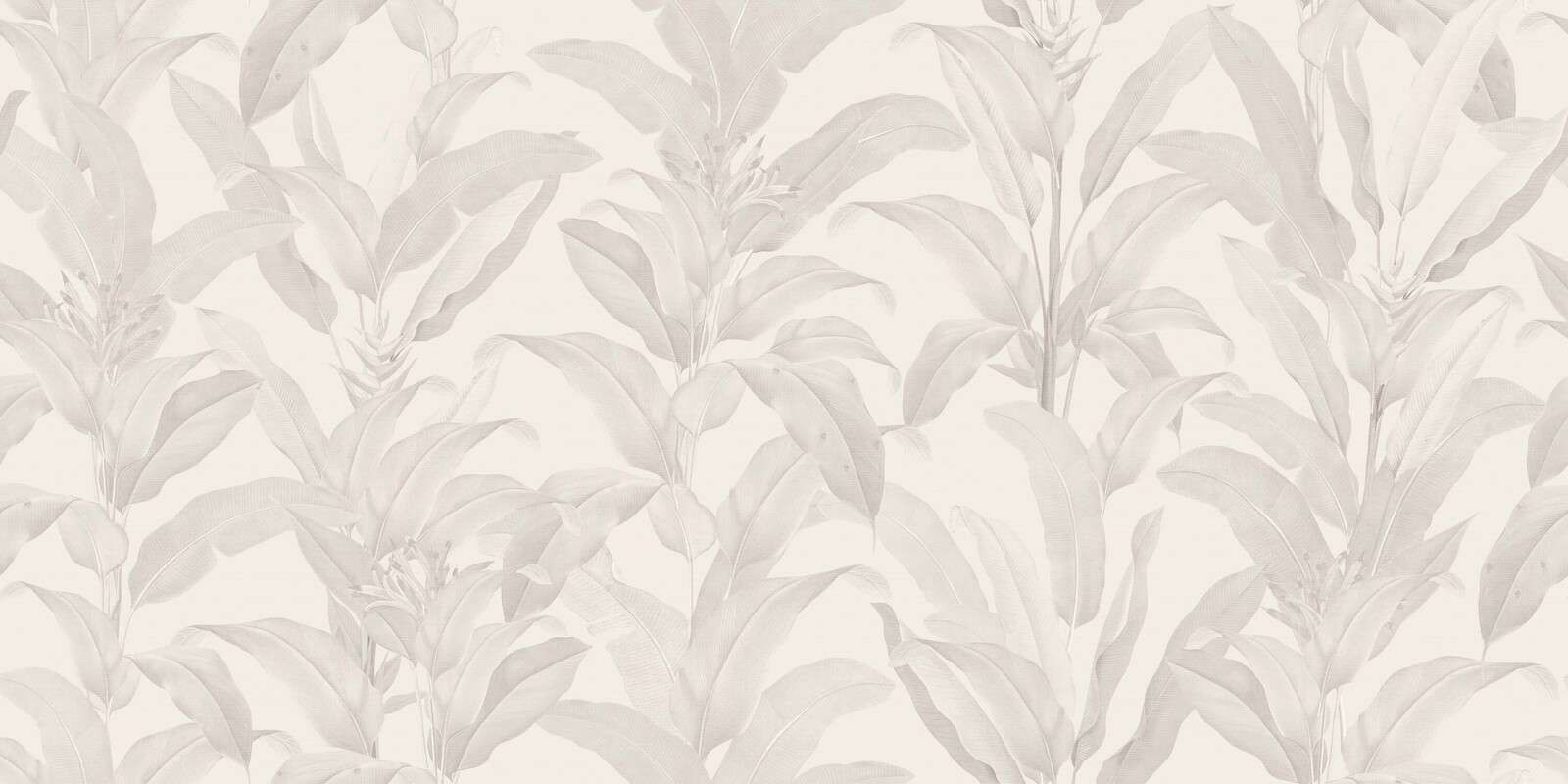 Hojas tropicales en beige lino
