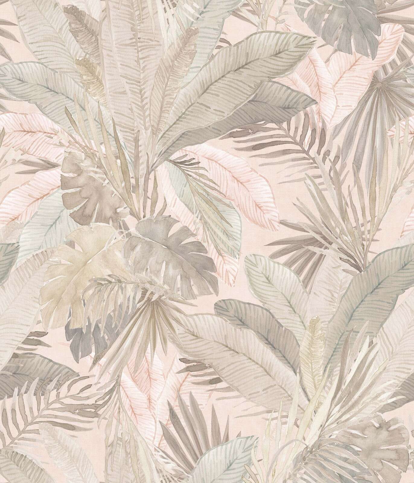 Hojas tropicales suaves en pastel