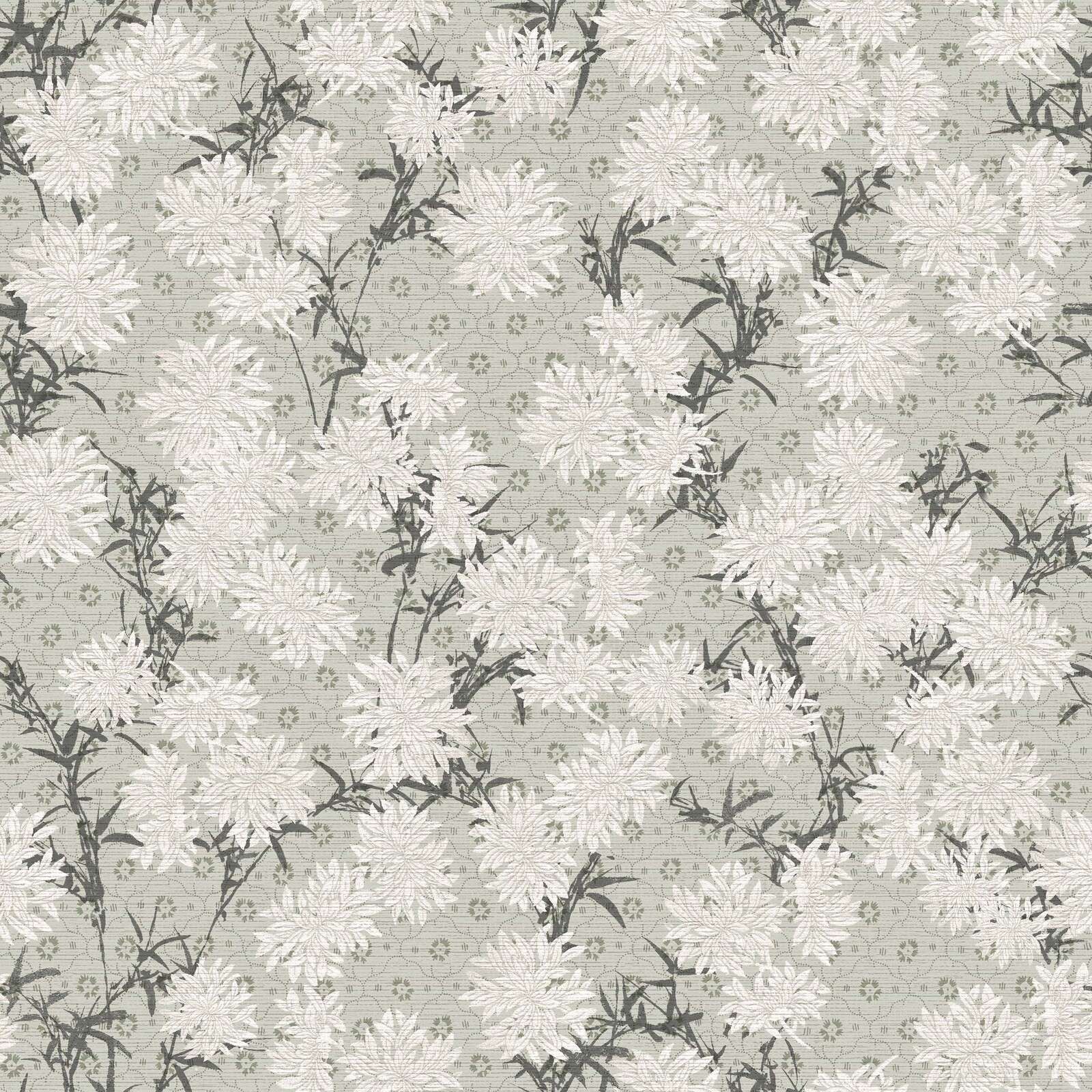 Crisantemos blancos en verde salvia