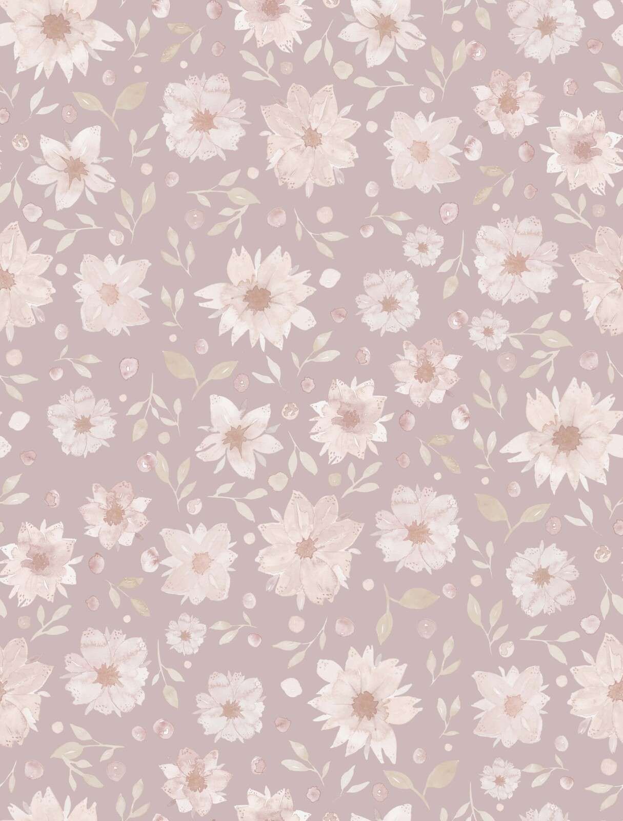 Flores suaves en acuarela en malva