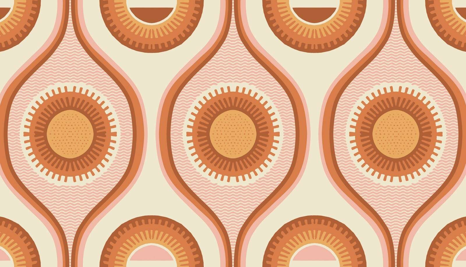 Espirales solares cálidos de estilo retro