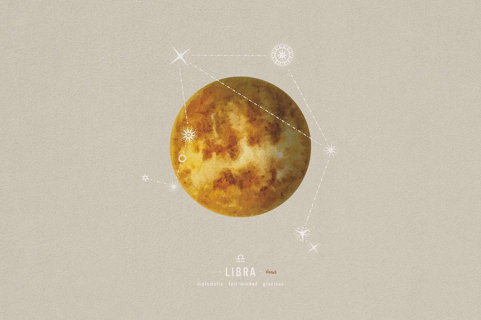 El equilibrio en el resplandor de Venus.