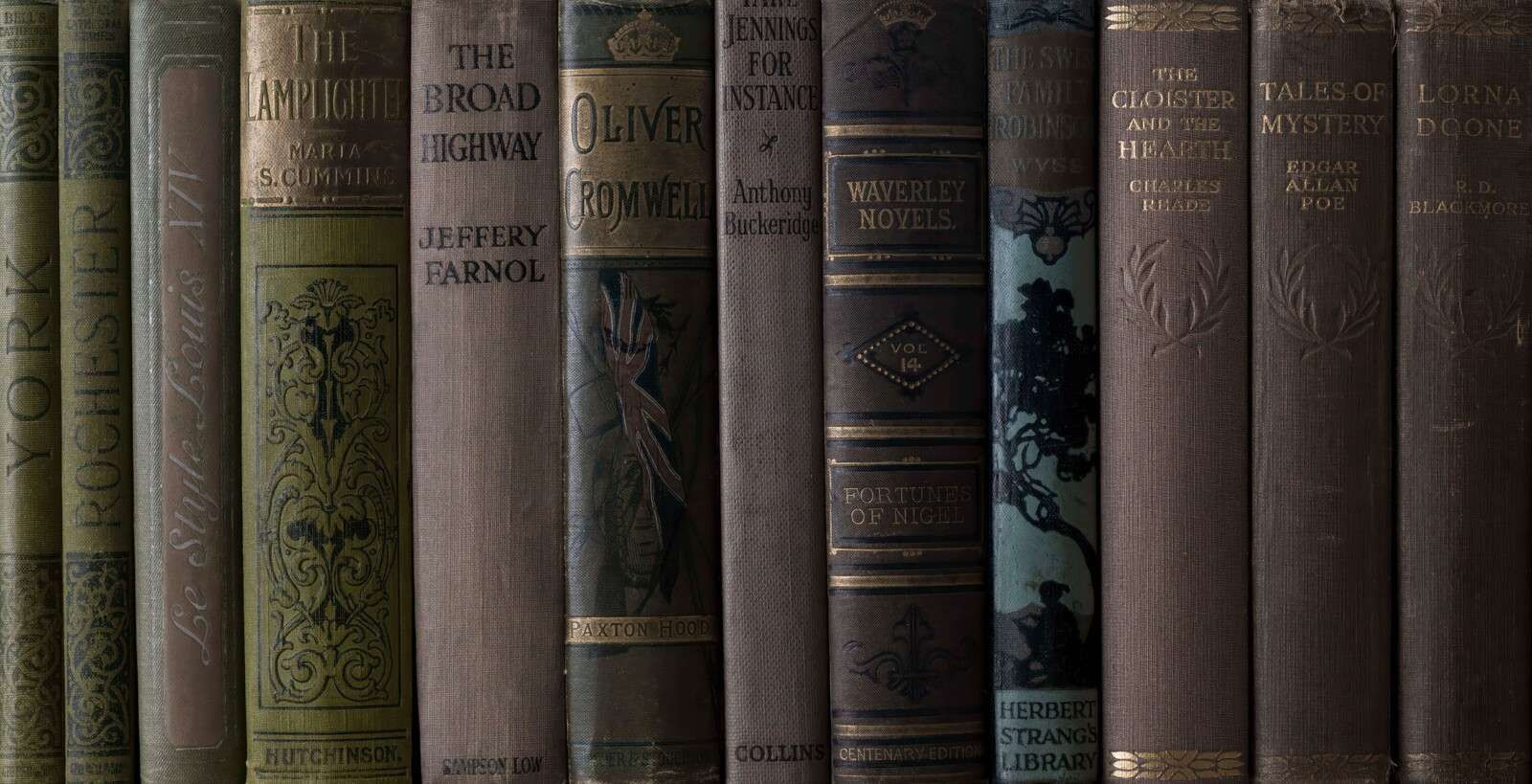 Libros viejos en una estantería