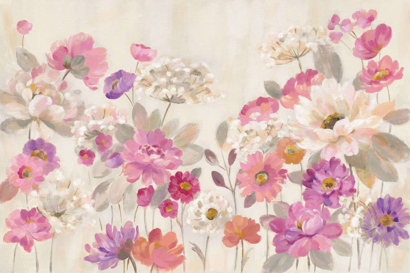 Romántica Abundancia de Flores en Tonalidades Pastel