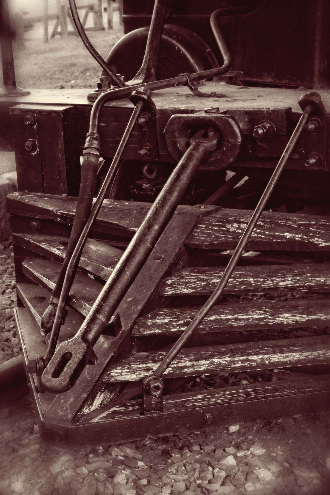 Conexión ferroviaria oxidada Sepia