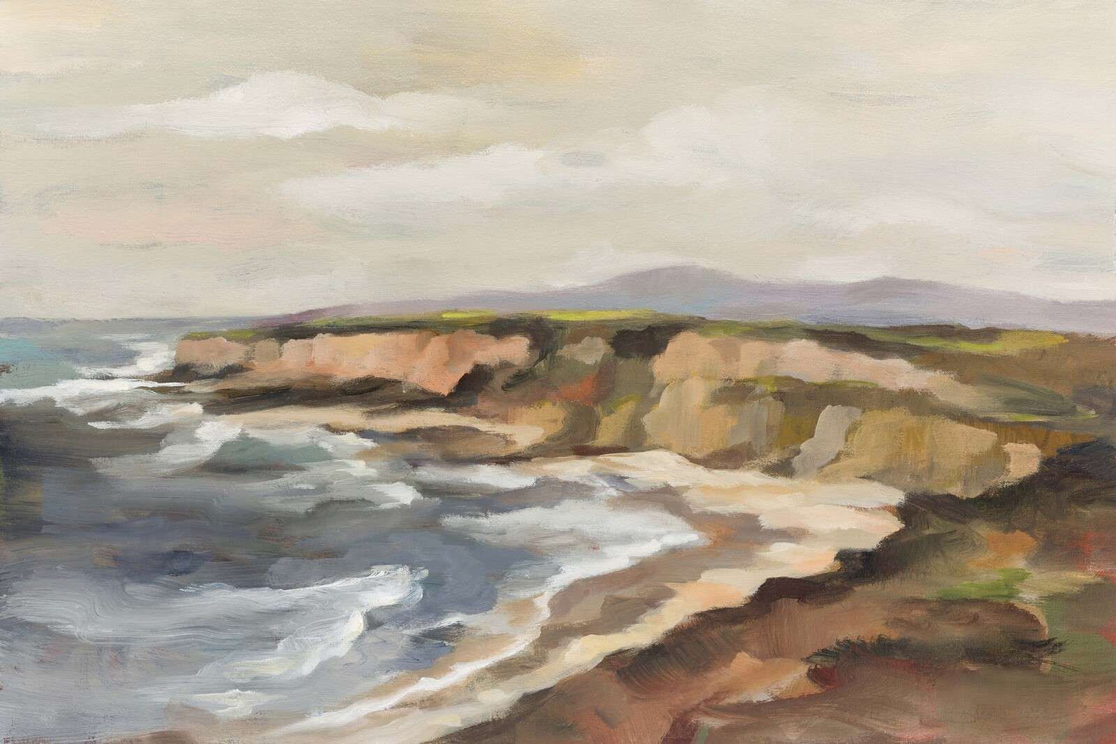 Acantilados del sur junto al mar espumoso.