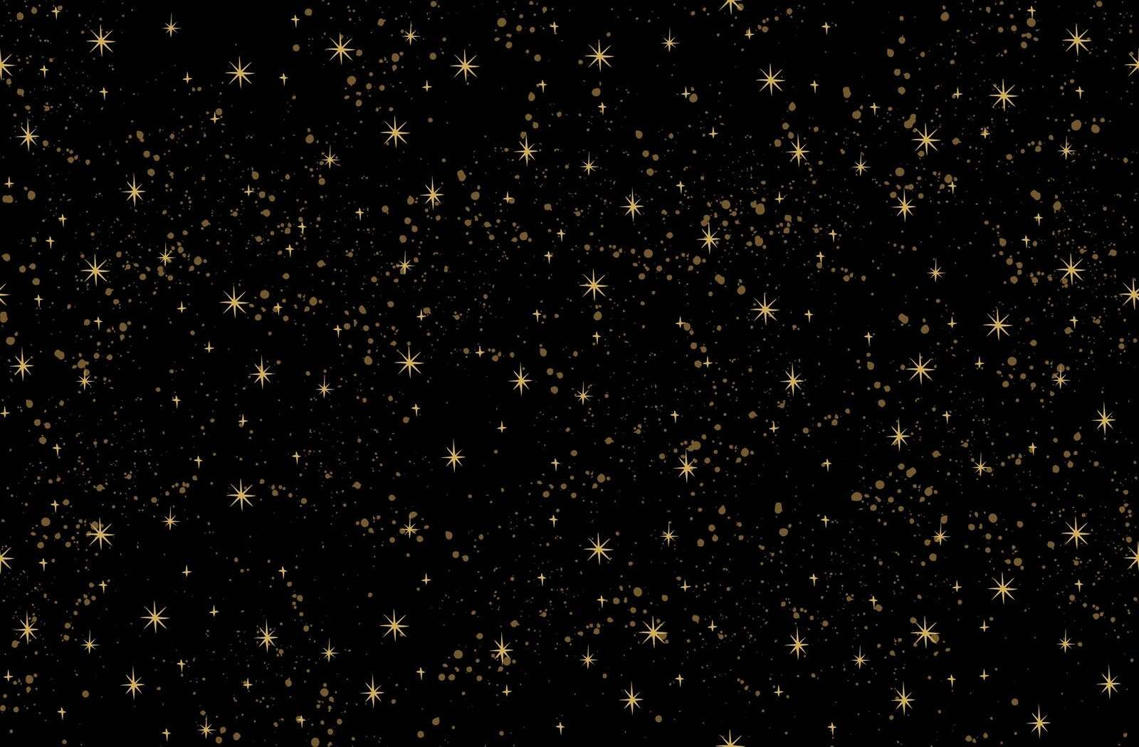 Cielo de estrellas doradas sobre negro