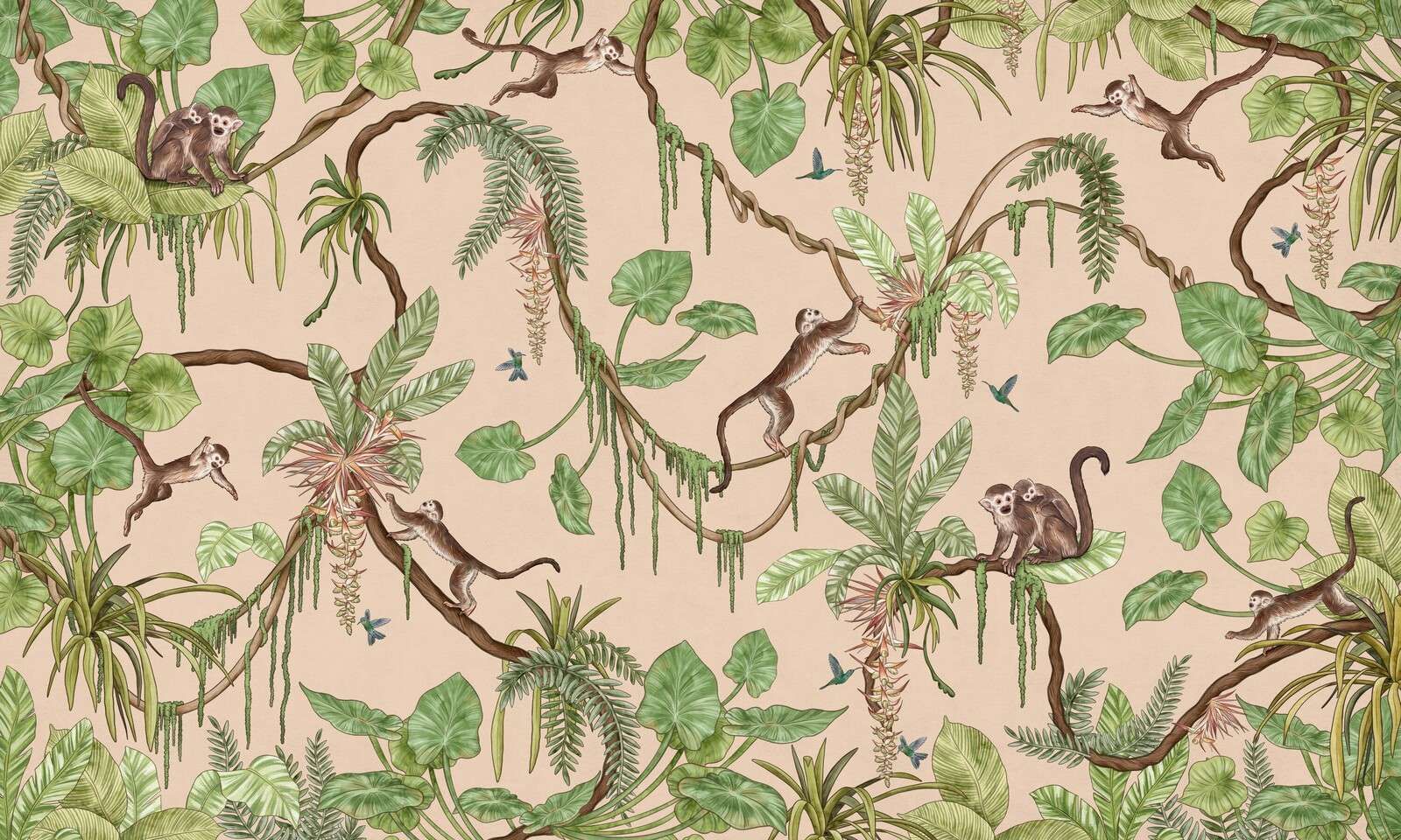 Playful Monkeys - Beige