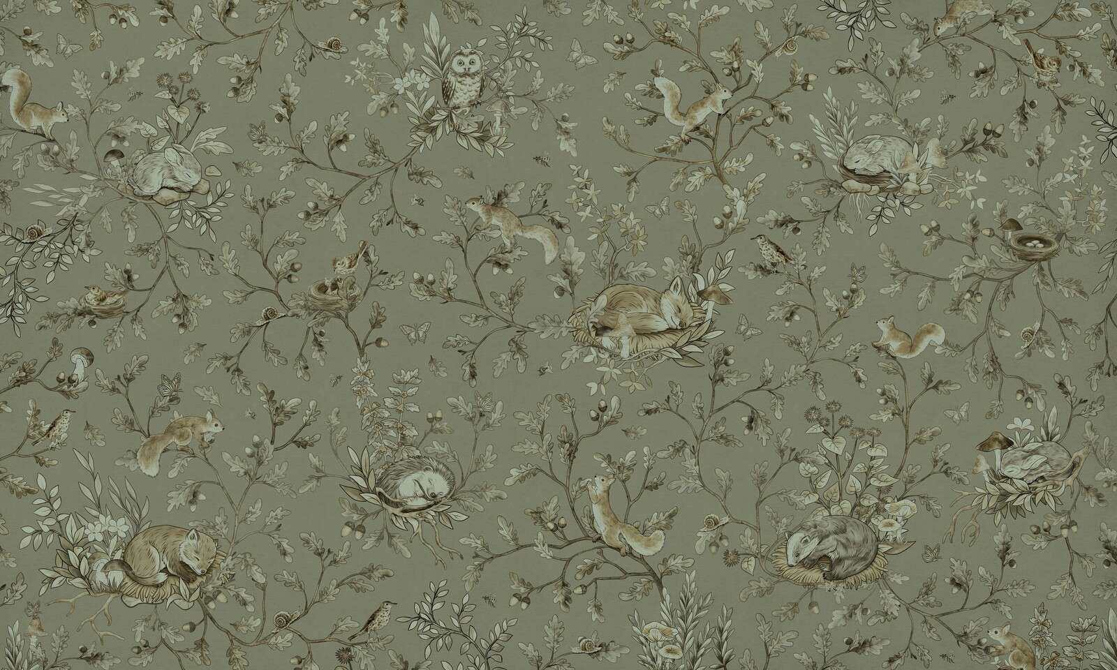 Playful Woods - Monochrome - Green