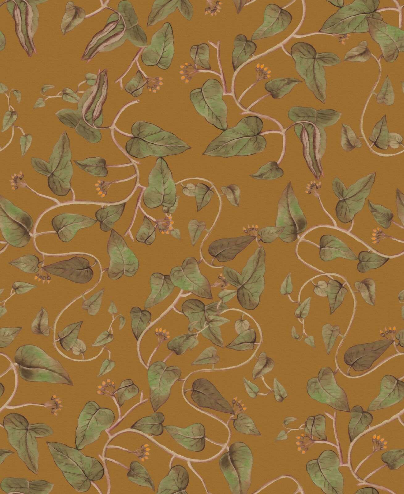 Enredaderas de habichuelas trepadoras de color ocre amarillo