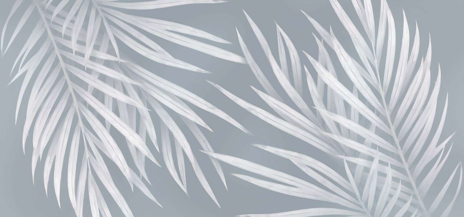 Hojas de palma claras en azul grisáceo
