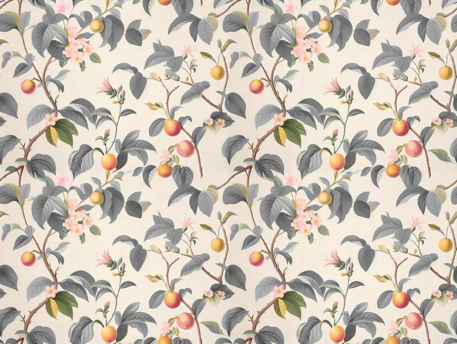 Árbol frutal con hojas grises