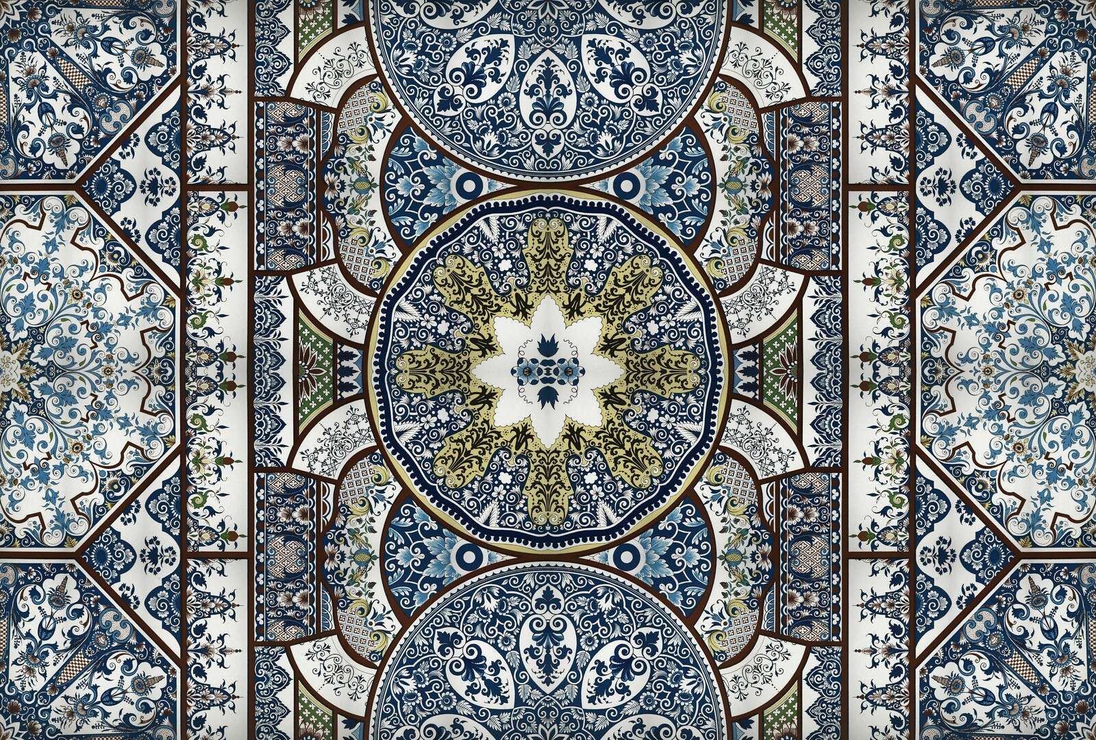 mandala de azulejos azules ornamentales