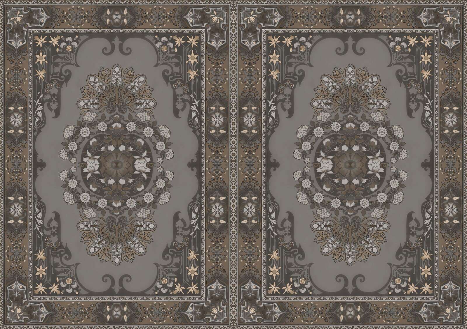 Ornamentos clásicos en taupe oscuro