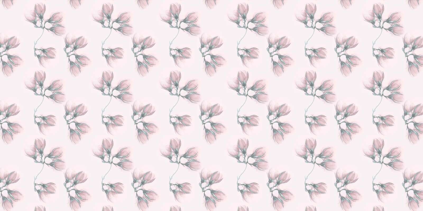 Ramas suaves de magnolia sobre rosa empolvado