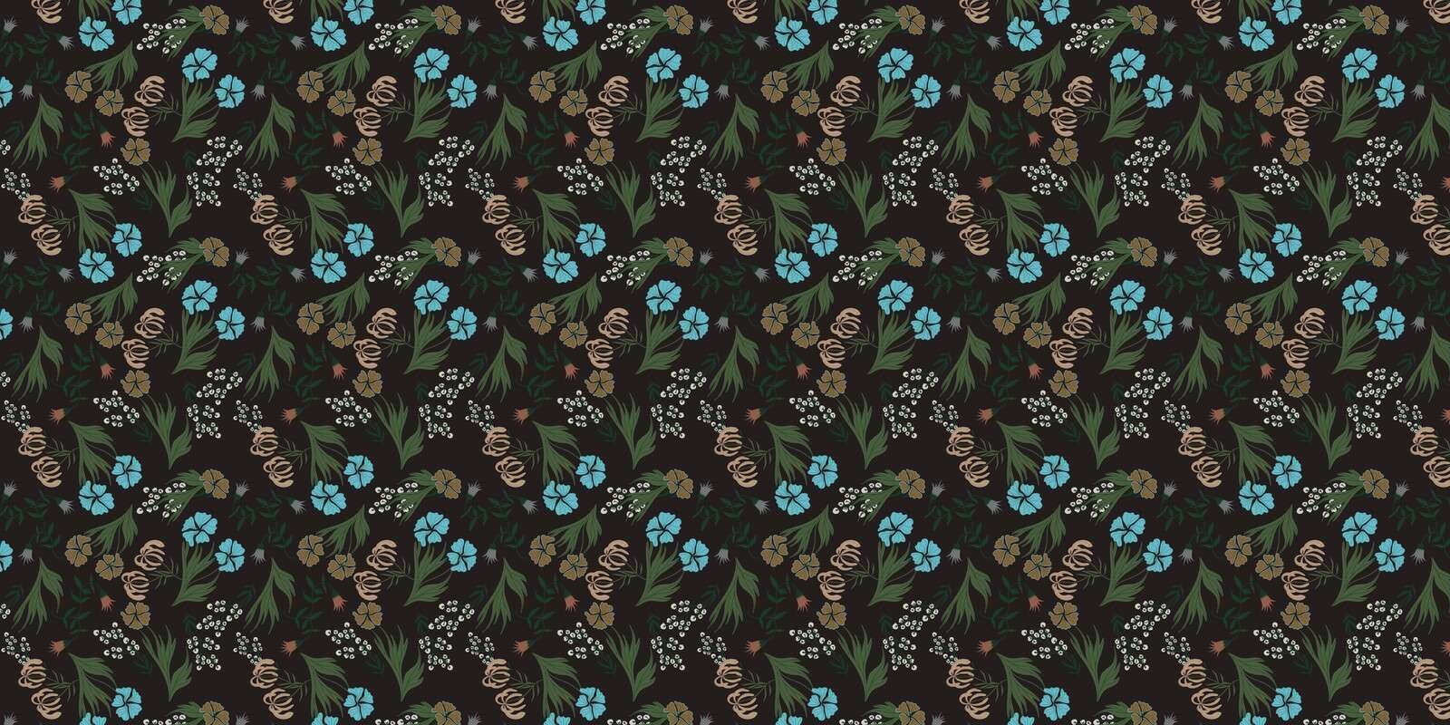 Flores silvestres sobre fondo oscuro