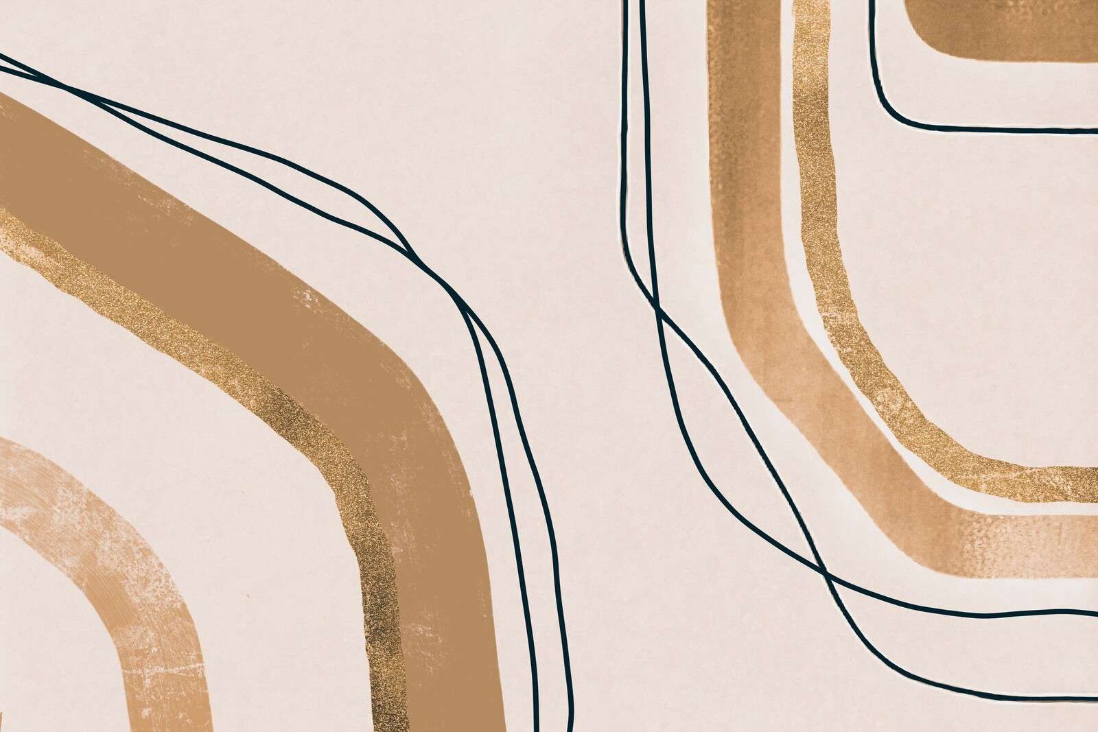 Líneas Calmantes Arte Moderno de Mediados de Siglo Beige