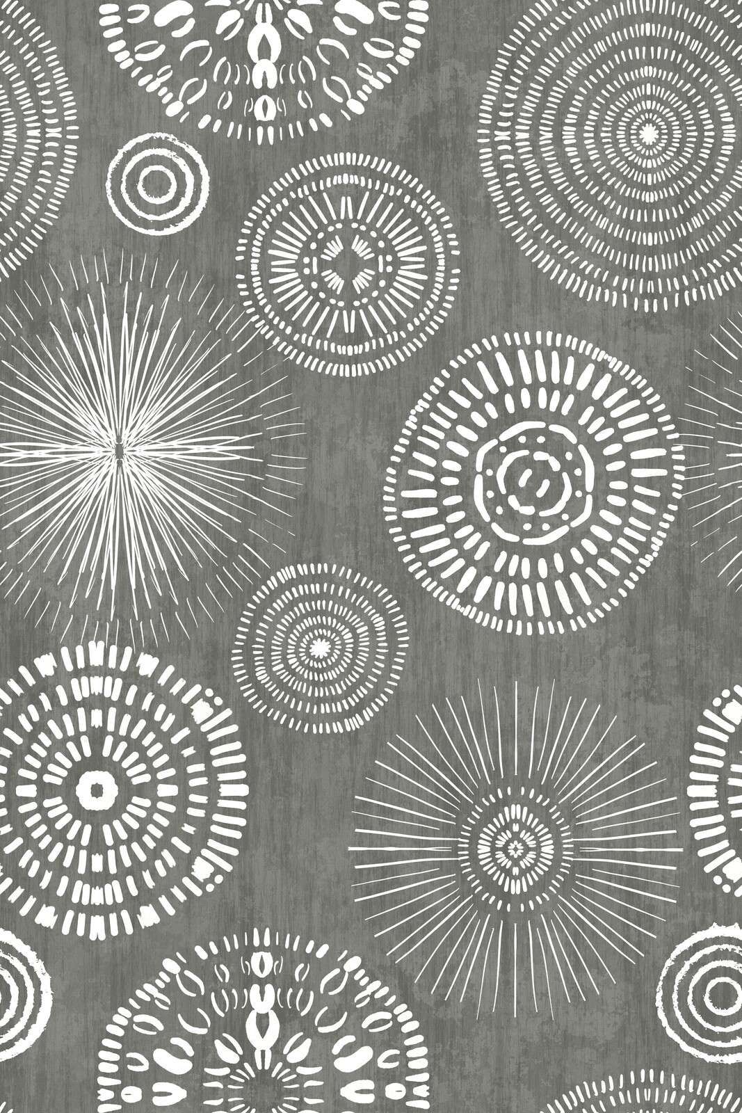 Círculos boho elegantes blanco gris
