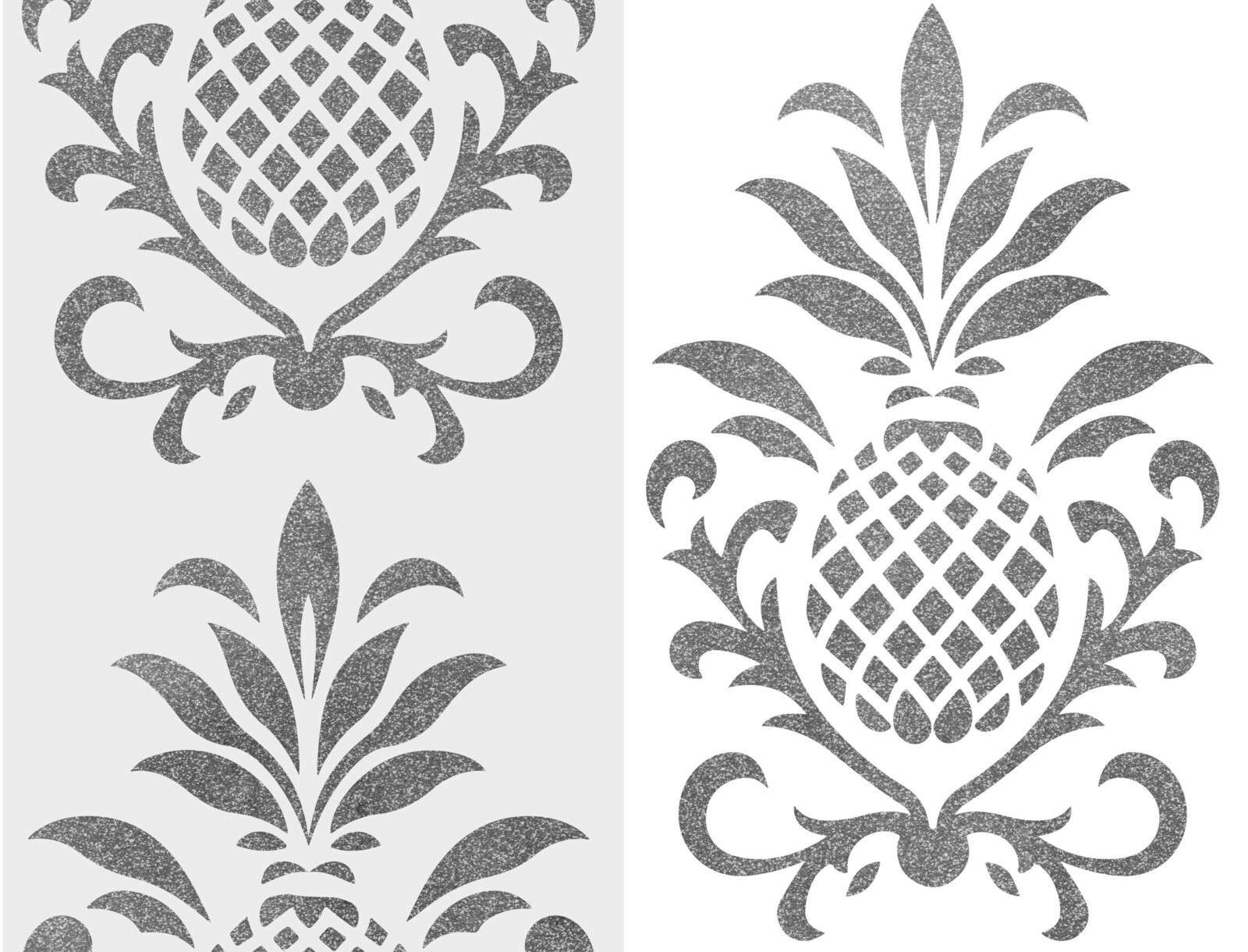 Elegancia Real de Piña Gris Plateado