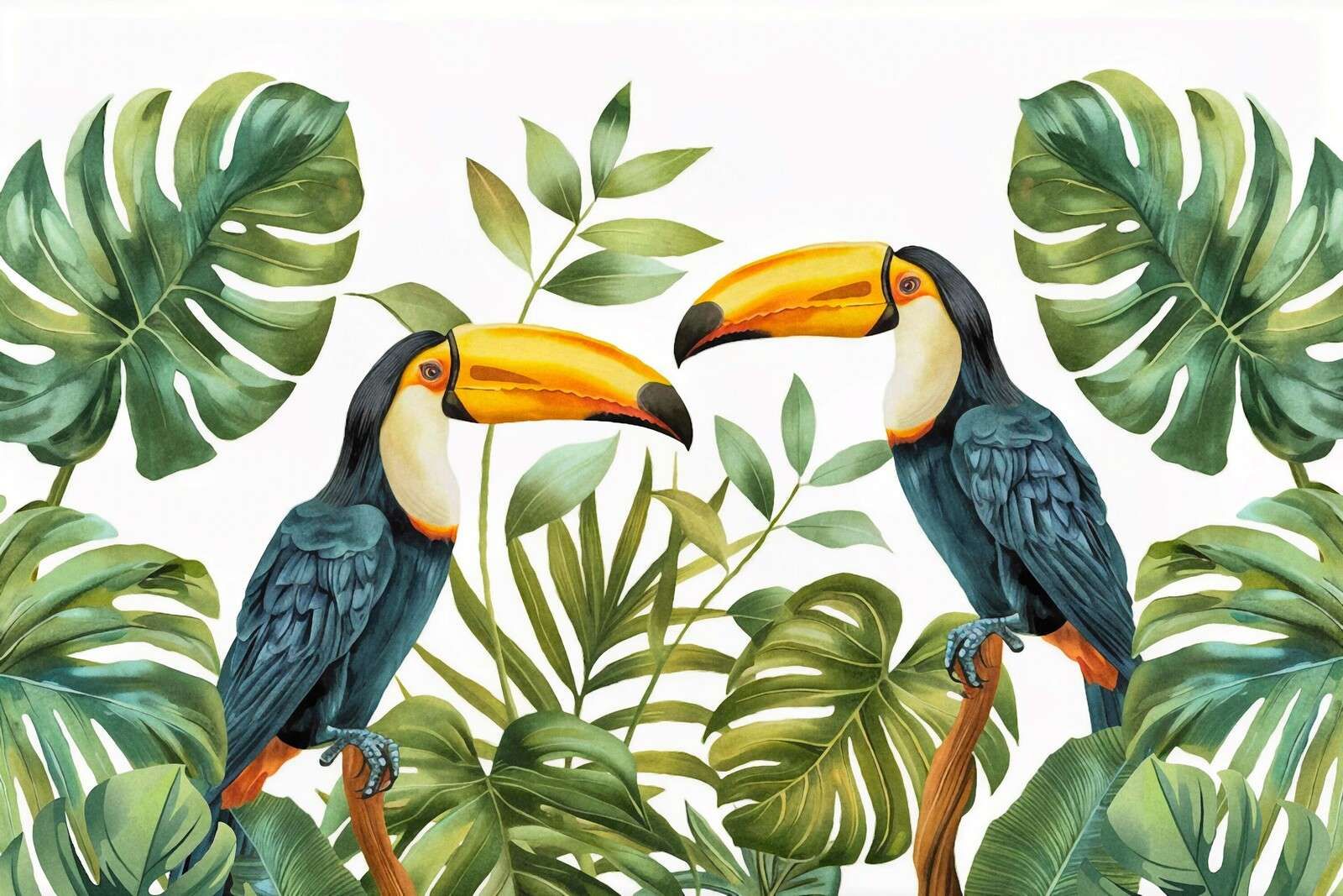 Aventura de tucán en la jungla tropical