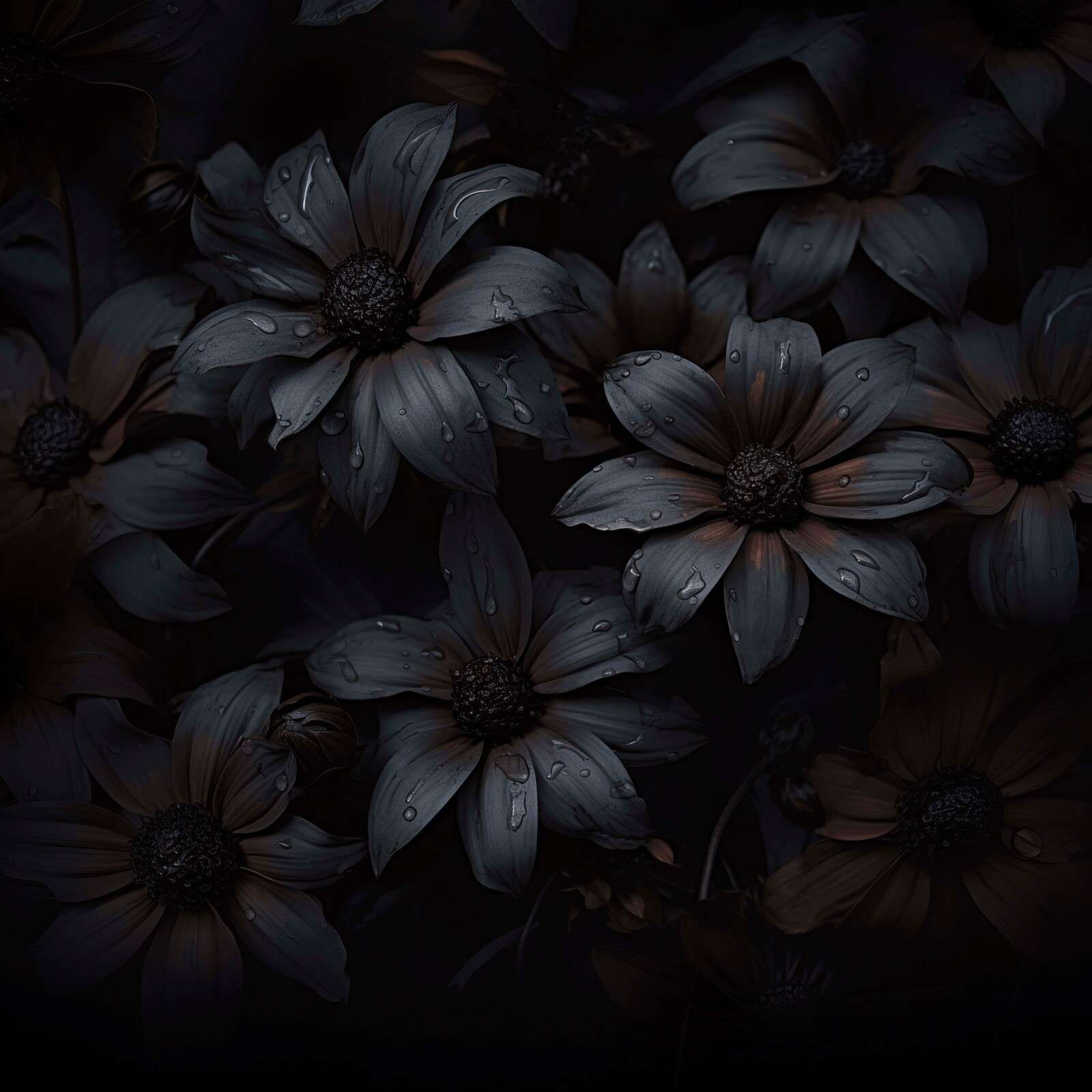 ensoñación floral opulenta, estado de ánimo oscuro
