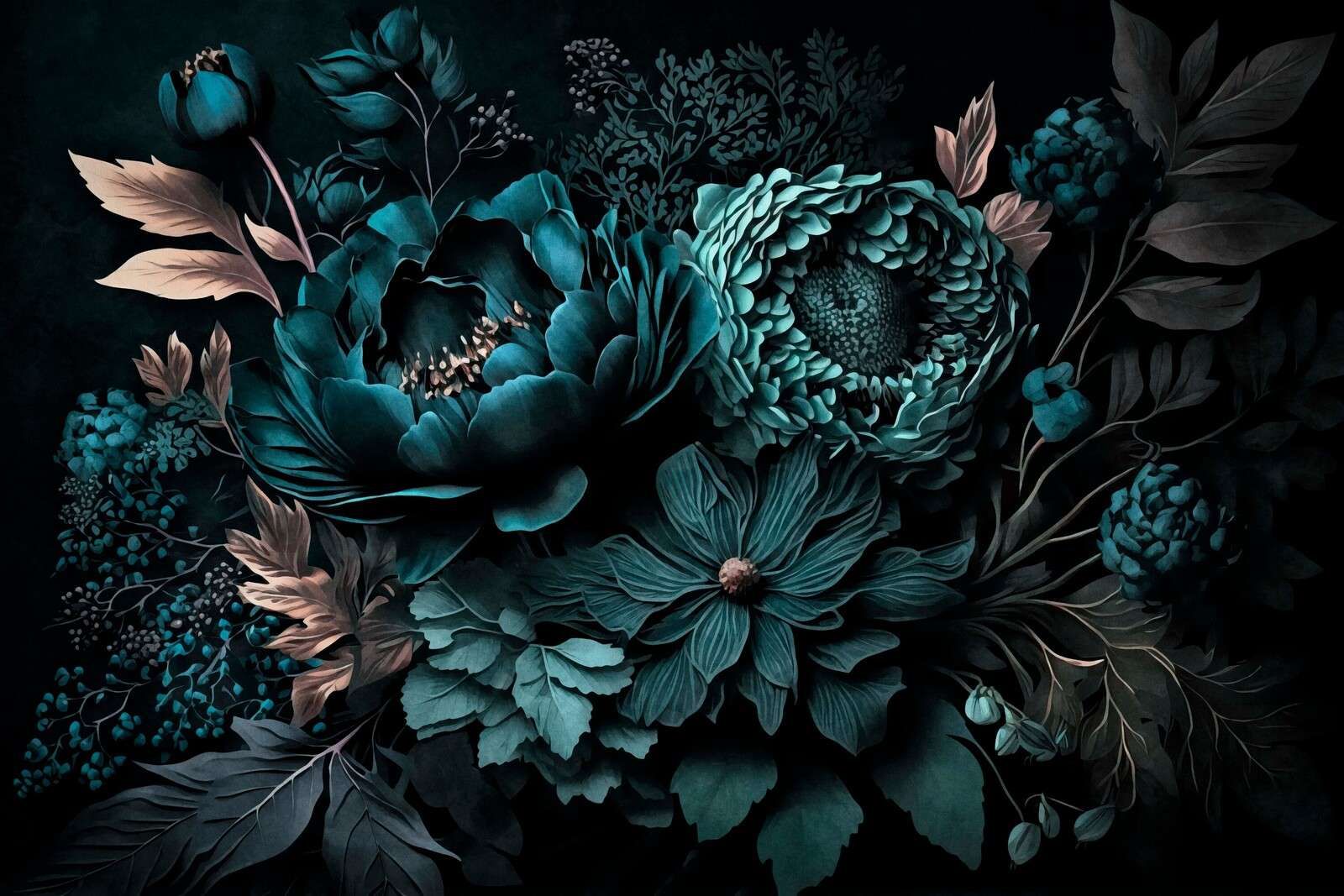 vibraciones renacentistas flores melancólicas turquesa