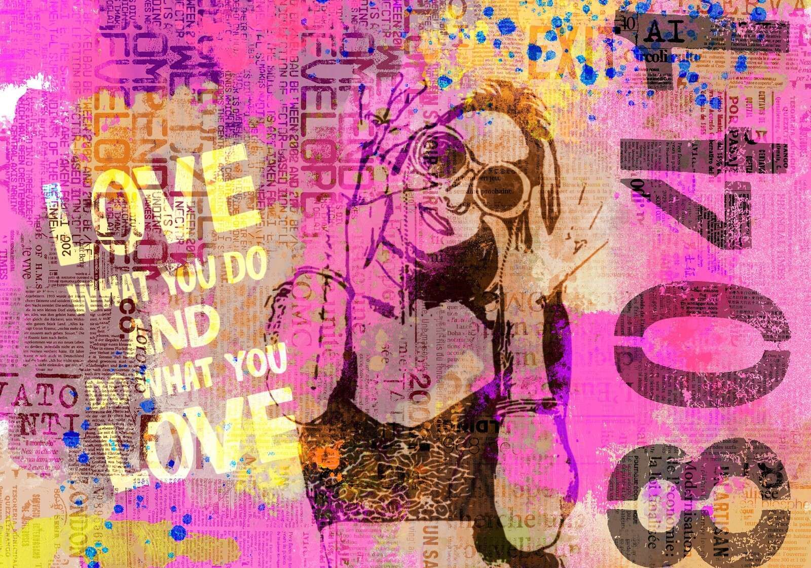 Urban street art fancy girl