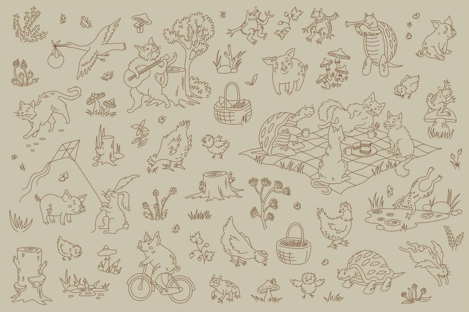 bos animales tranquilo gris verde