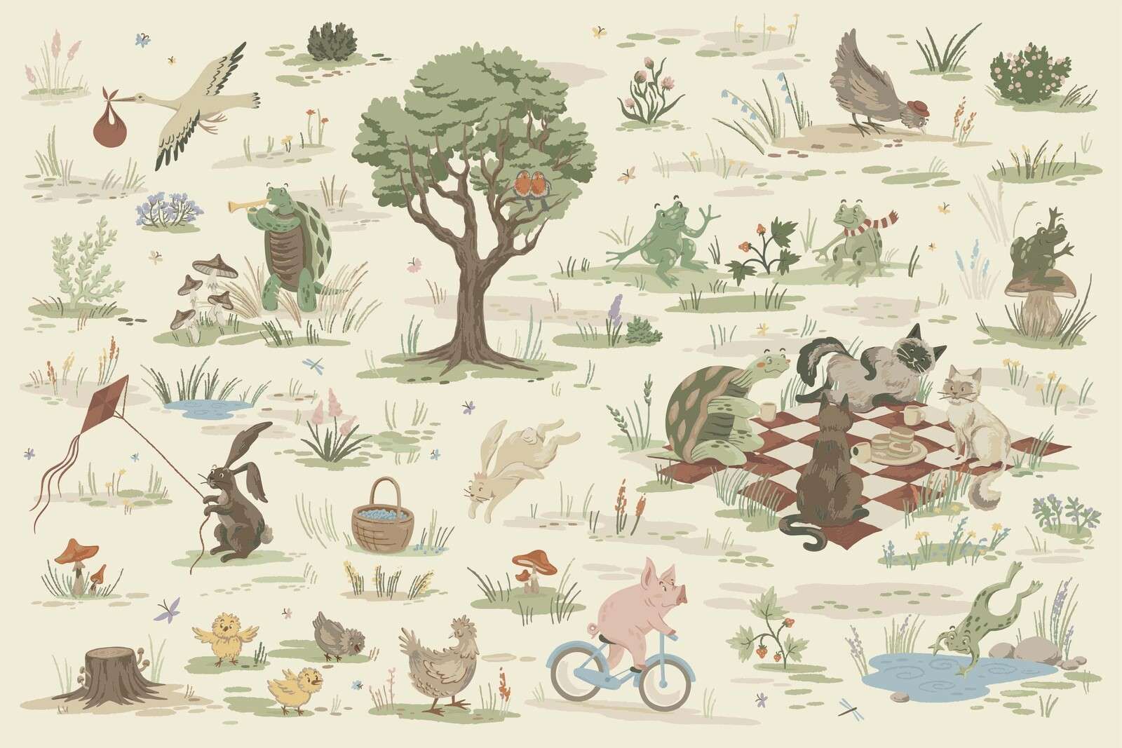 Animales del bosque coloreados