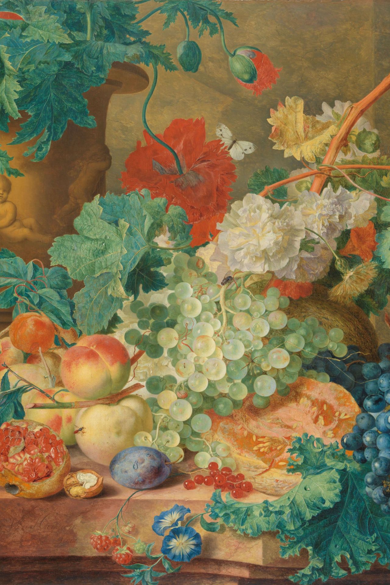 con flores y frutas, Jan van PapelPintado.com