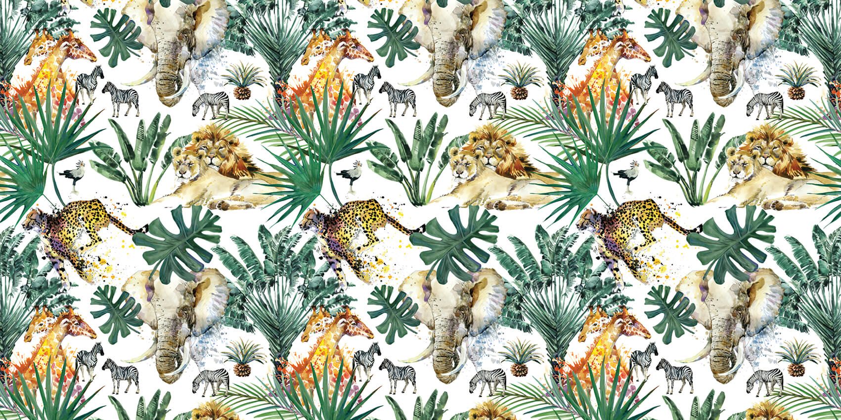 Animales de safari y palmeras main product photo
