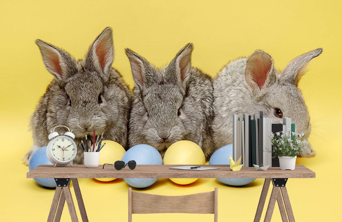 Conejitos con huevos de Pascua Conejitos con huevos de Pascua